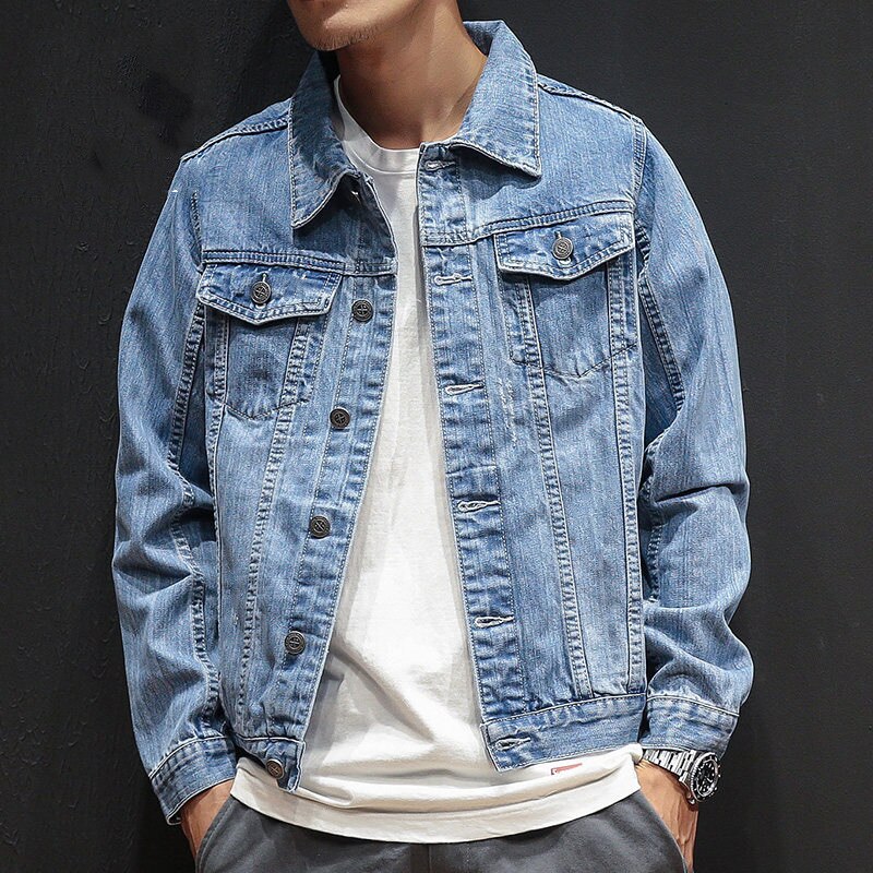 DIMUSI Autumn Mens Denim Jacket Men Trendy Casual Windbreaker Denim Jacket Male Bomber Ripped Cowboy Jeans Jackets Clothing