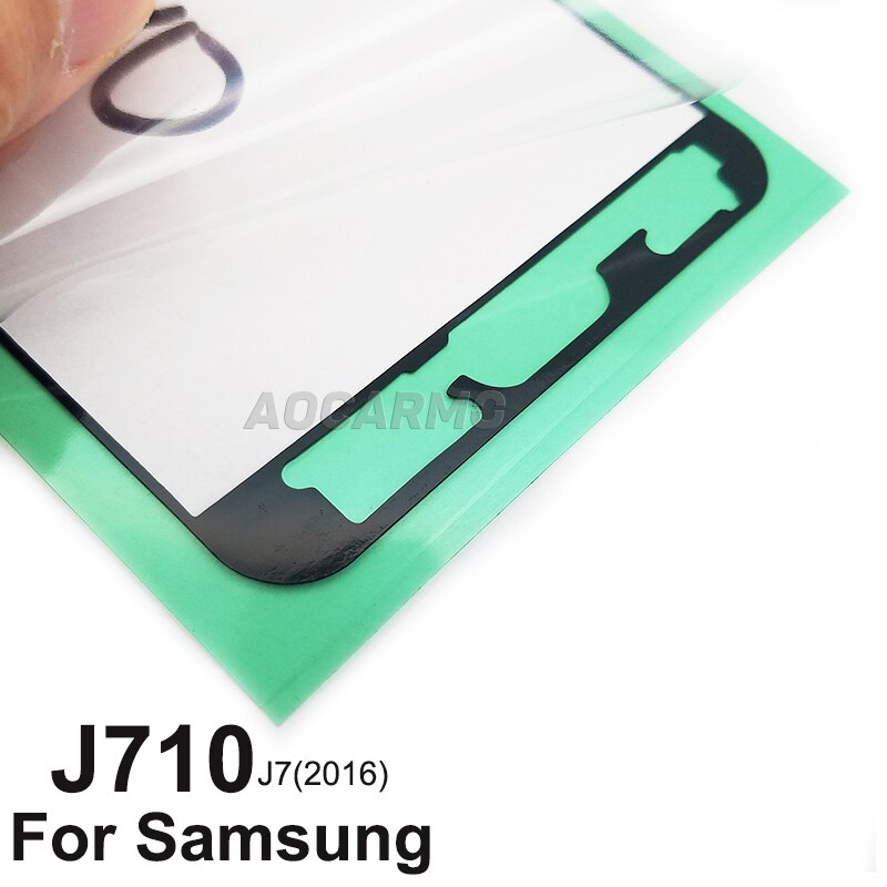 Fita adesiva aocarmo para samsung galaxy j710 j7 (2016), substituição de cola frontal com moldura de lcd