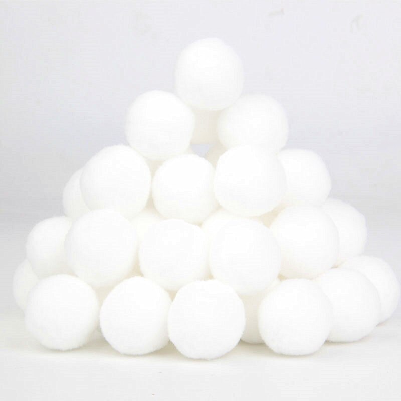 Pompones blancos de 8mm-30mm bolas de Pompones para DIY decoración del jardín del hogar del Partido de la boda ropa de costura niños manualidad de juguete suministros 20g: 30mm 20g 20pcs