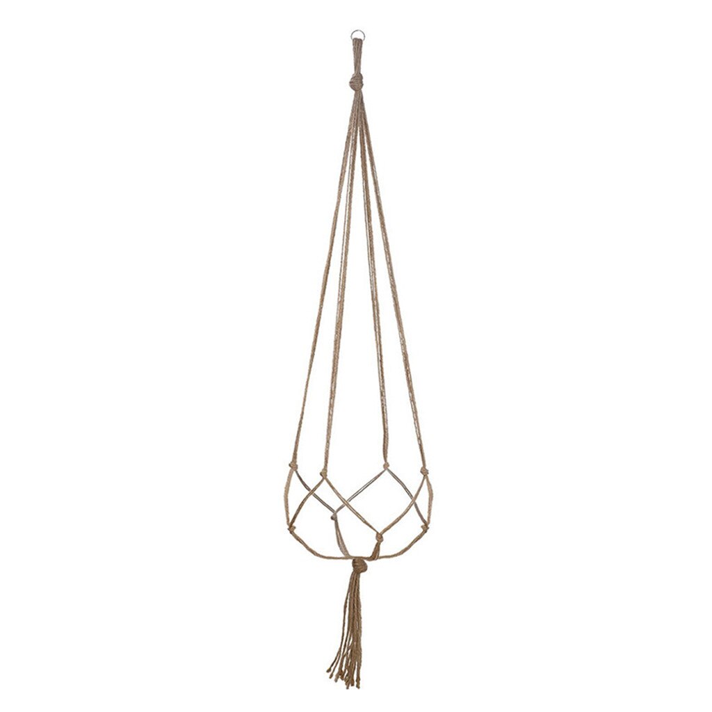 #h30 hängande korgar blomkruka växthållare kruka makrame växthängare hängande kruka korg jute rep flätad hantverksdekor: A