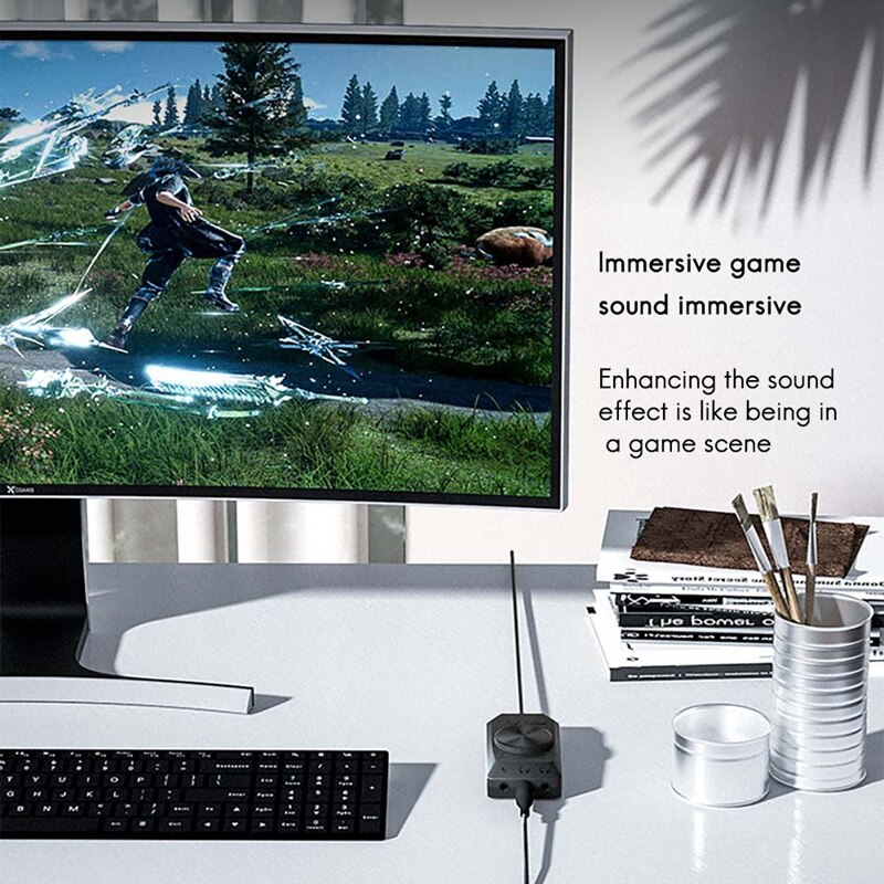 USB Sound Card 7.1 Channel 3.5Mm Audio Interface USB2.0 Microphone Headset Game Sound Card For PC Laptop Tablet