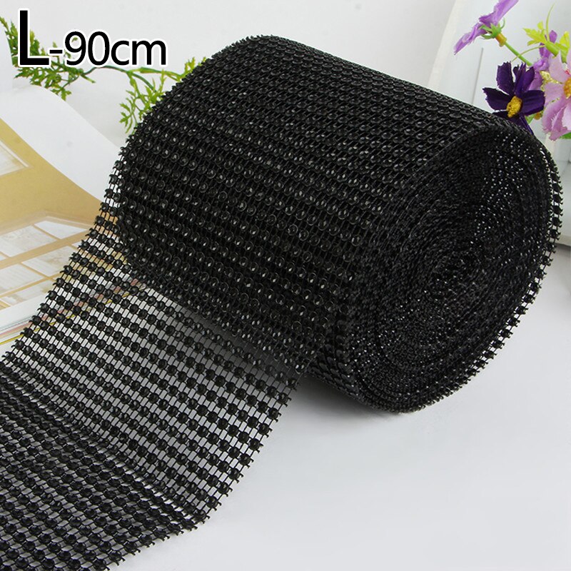 1 Roll 24 Rijen Goud Zilver Crystal Diamond Mesh Rhinestone Lint Voor Verjaardag Bruiloft Diy Decoratie Cake Wrap Crystal Tulle: L