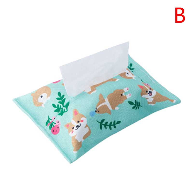 1 Pc Stof Cartoon Tissue Box Cover Zakdoek Servet Houder Cover Dier Katoen En Linnen Tissue Papier Opbergtas