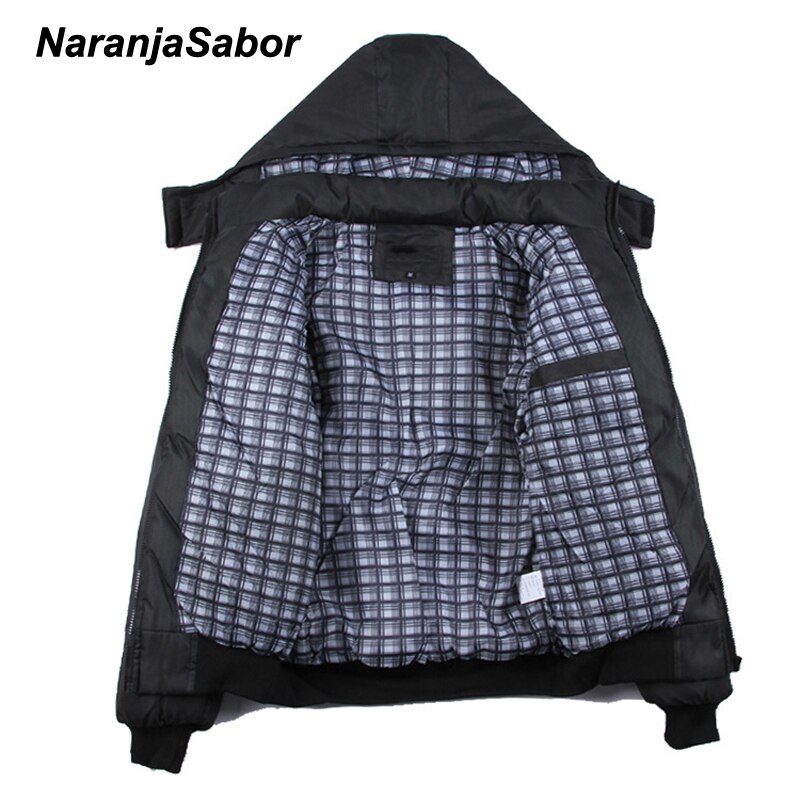 NaranjaSabor Men's Winter Jacket Mens Hooded Loose Casual Coat Thick Warm Outwear Windproof Male Brand Clothing M~4XL N582