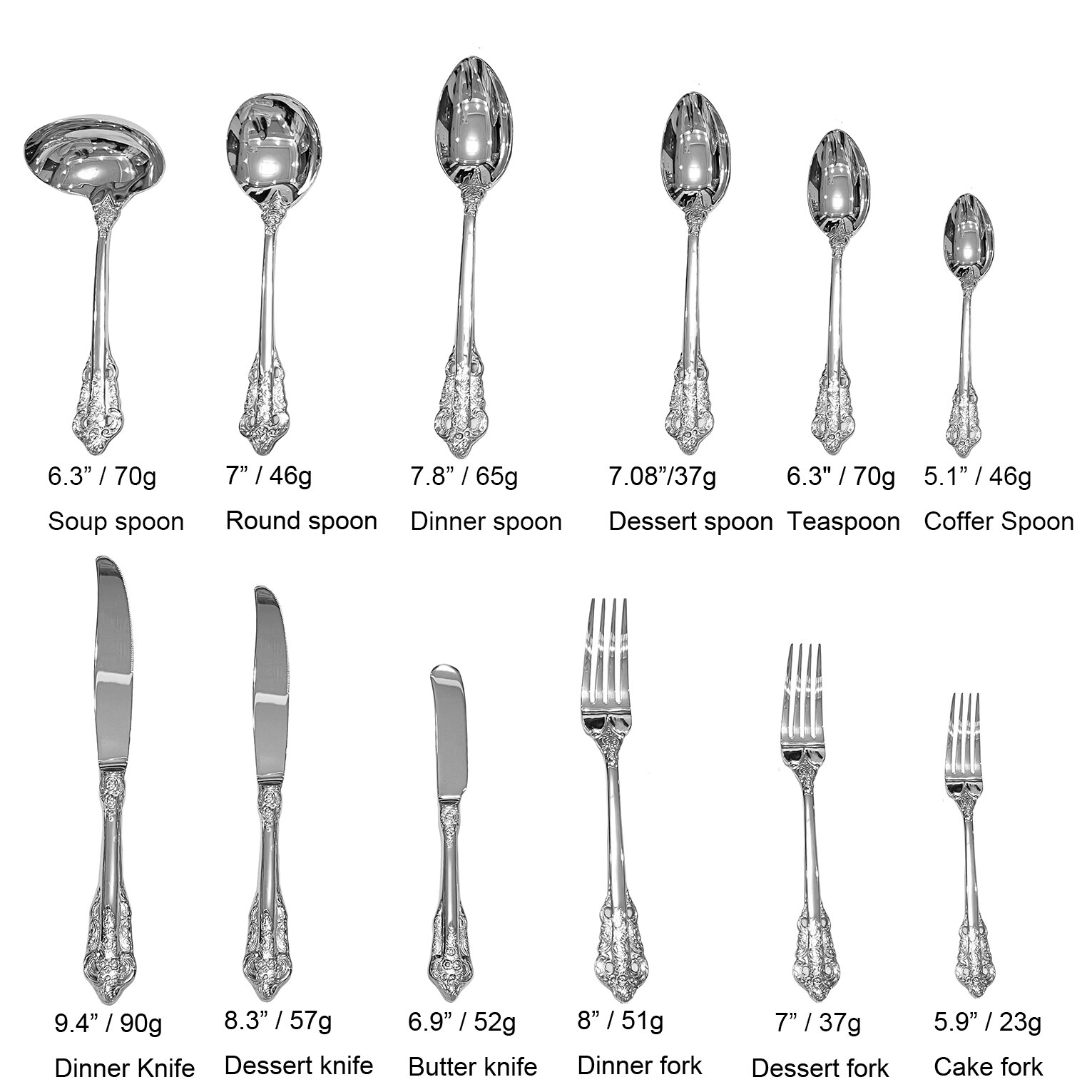 Silver Flatwar Fork Knife Spoon Set Cutlery Tableware 1pc Dinning Table Steel Kitchen Complete Dinner Set for