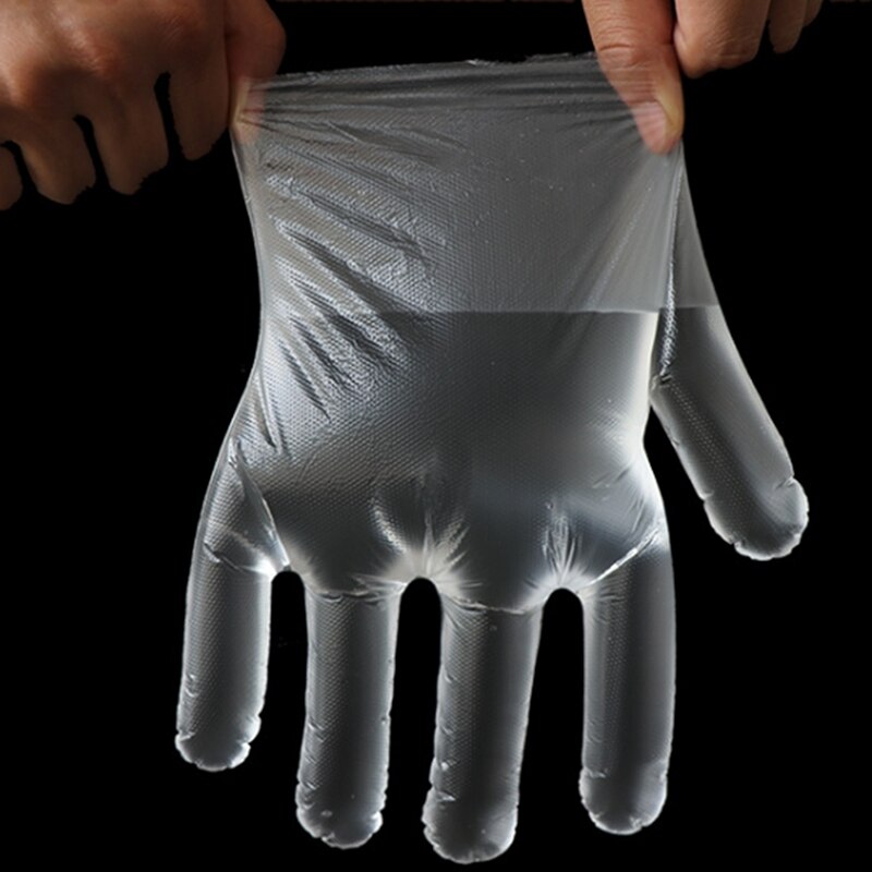 100Pcs Plastic Transparent Disposable Gloves Kitchen Eco-friendly Food Gloves For Restaurant BBQ Kitchen Disposable Gloves