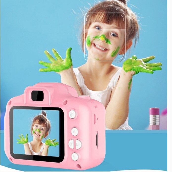 Mini appareil photo style dessin animé pour enfant, caméra numérique, jouet de 2 pouces écran HD, enregistreur et vidéo, petit caméscope joli pour petite fille