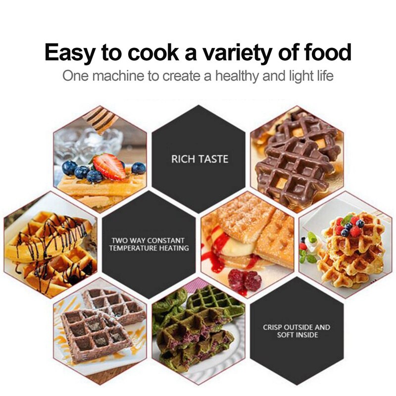 Double-sided Waffle Maker Home Muffin Cake Breakfast Baking Machine Electric Sandwich Bubble Egg Waffle Omelette Maker