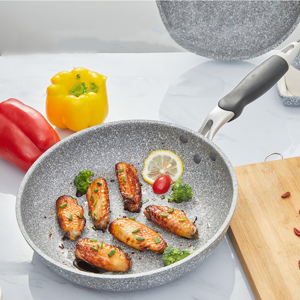28cm Durable Non-Stick Wok Frying Pan Ceramic Pot Home Steak Skillet Pancake Fried Induction Cooker Gas Stove Special Saucepan