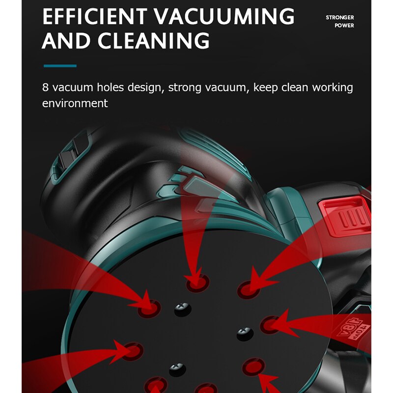 Brushless Random Orbit Electric Sander 125mm Wood Grinder Polishing Sanding Machine 3 Speed For Makita 18V Battery No Battery