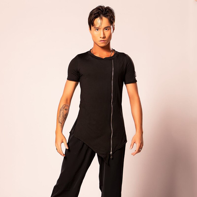 Camisa de baile Latino para hombre, ropa de baile de salón Top de baile Latino de verano, ropa de práctica para bailarines, ropa para bailar Tango JL1331