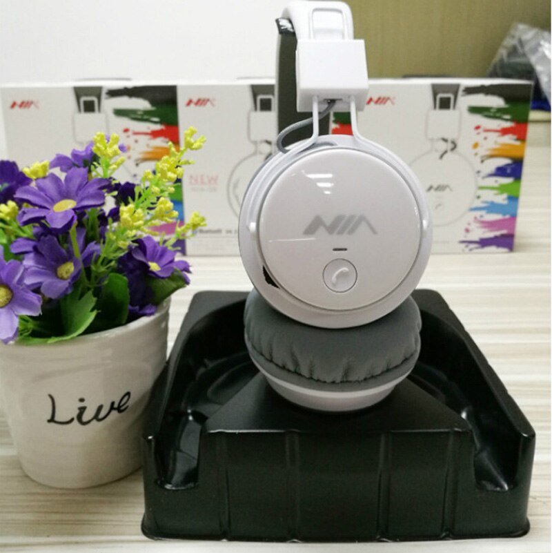 Novos fones de ouvido esportivos dobráveis wirelsee, nia q8, estéreo, bluetooth, suporte a aplicativo com microfone, suporte para cartão tf, rádio fm