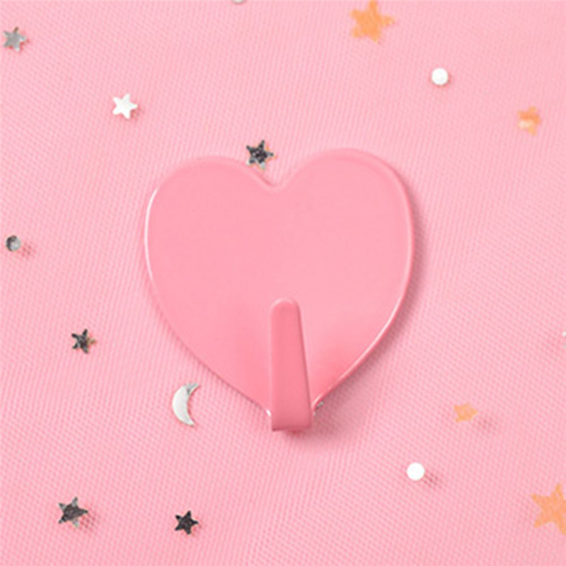 Gancho de Metal en forma de corazón para pegar en la pared, gancho adhesivo fuerte para cocina, sin rastro, para pegar en la puerta,: Nordic powder