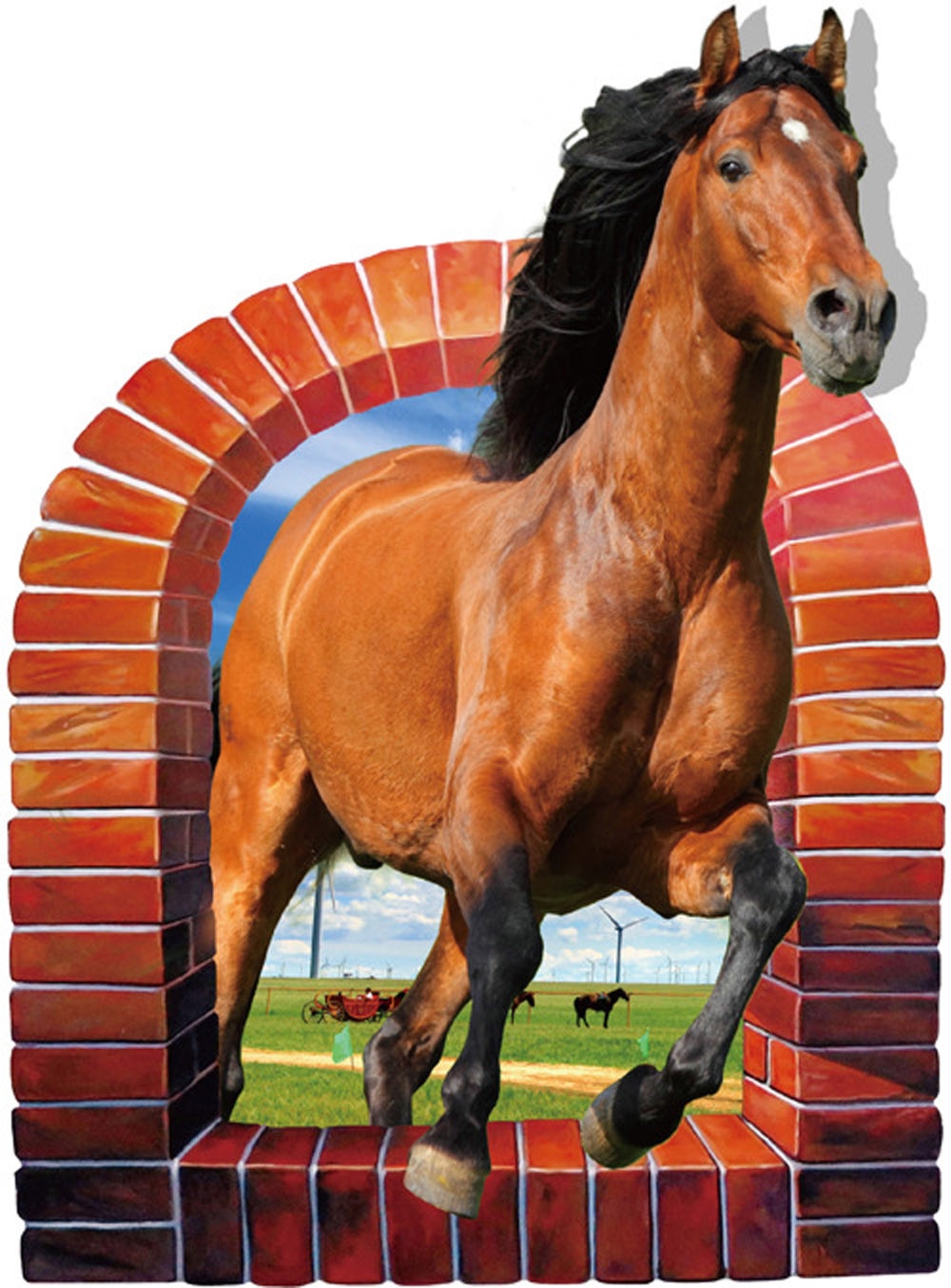 Muursticker Woonkamer Slaapkamer Achtergrond Diy 3D Paard Achtergrond Muur Decoratie Verwijderbare Muurstickers June5