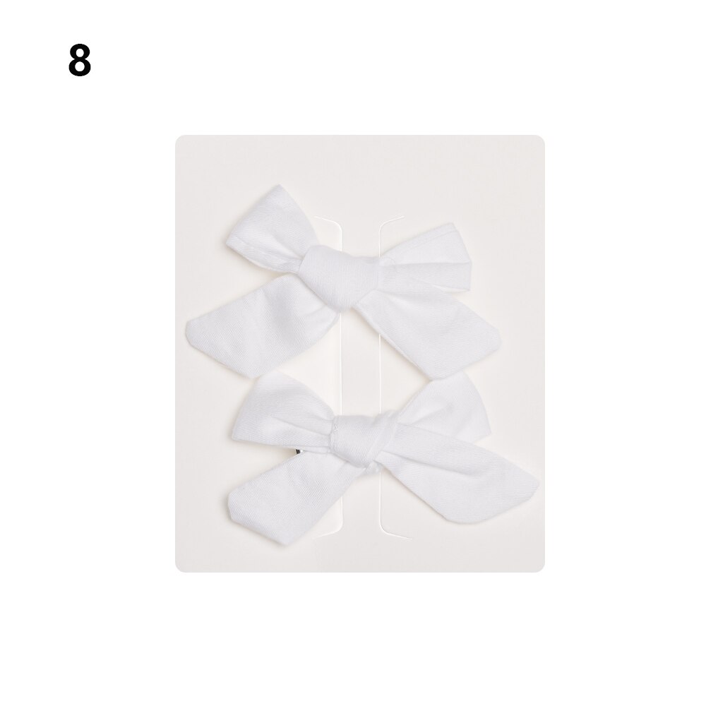 2Pcs Baby Meisjes Afdrukken Bloem Bohemien Mode Boog Bb Hair Clips Kinderen Leuke Katoenen Haarspelden Metalen Baret Haar Accessoires: 8