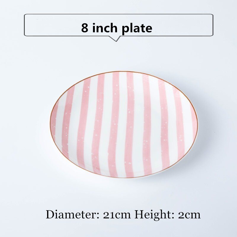 Vaisselle en porcelaine, mignonne bol en céramique, grande cuillère en porcelaine, tasse de café, articles de table mignons motif de fraise rose: B