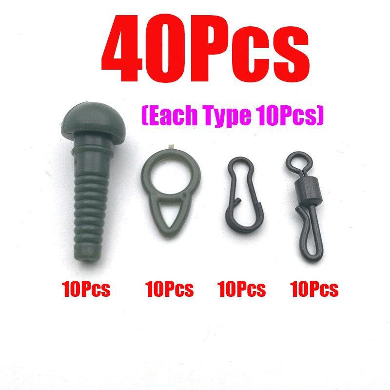 40PCS Kit Di Accessori Per La Pesca Alla Carpa Clip Per Piombo