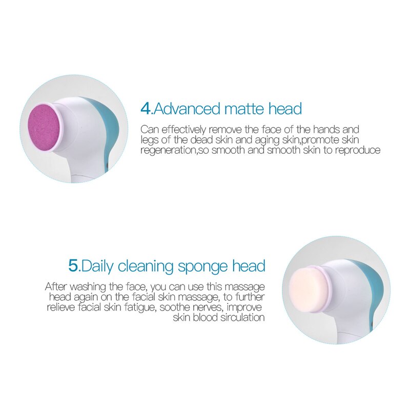 CkeyiN 5 en 1 électrique visage nettoyant brosse pores du visage nettoyage en profondeur Massage élimination de la saleté Vibration soins de la peau dispositif de beauté