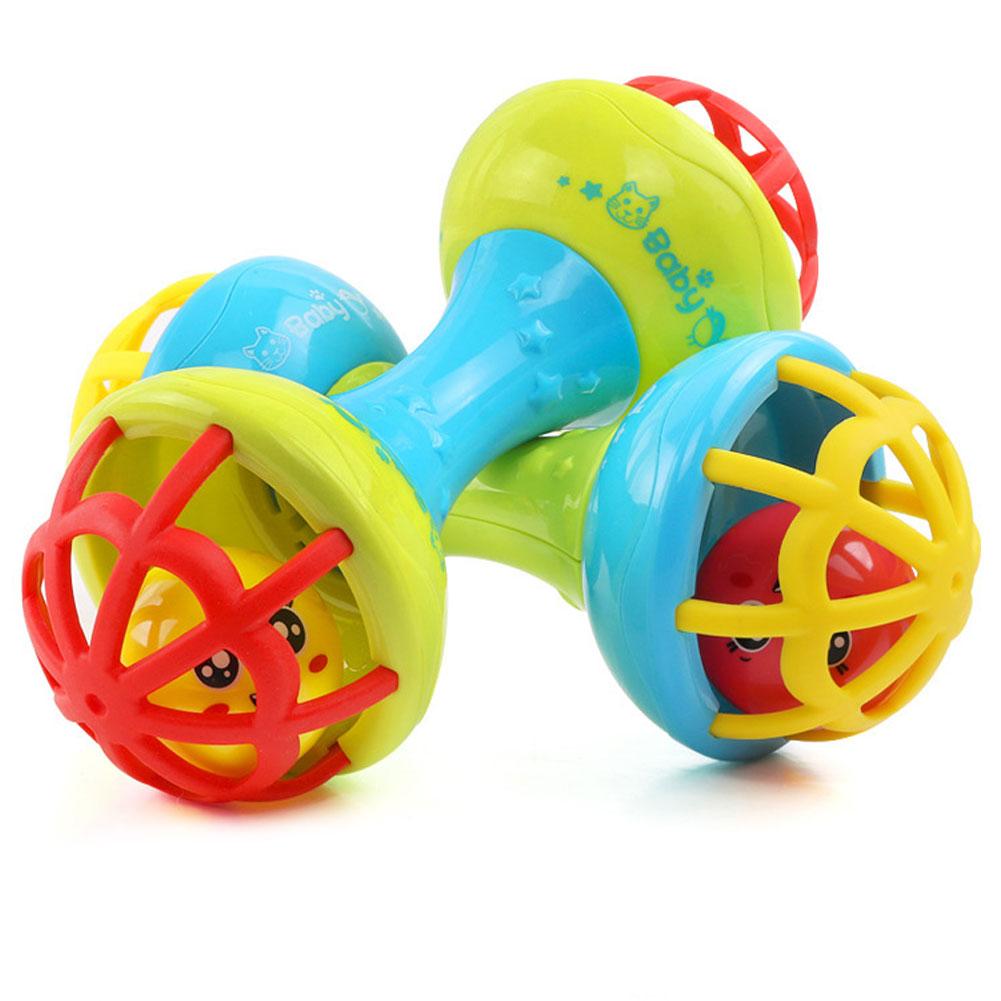 Baby Teether Toys Multicolor Baby Teether Rattle Toy Grasping Gums Hand Bell Educational Rattle Toy: Default Title