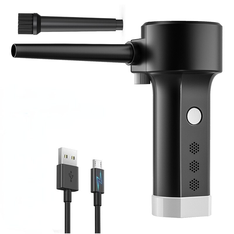 Electric Air Duster chargeable,Compressed Air Cans USB,Cordless Air blower Cleaning Dust,Laptop Cleaner, Computer PC canned air: White Air blower