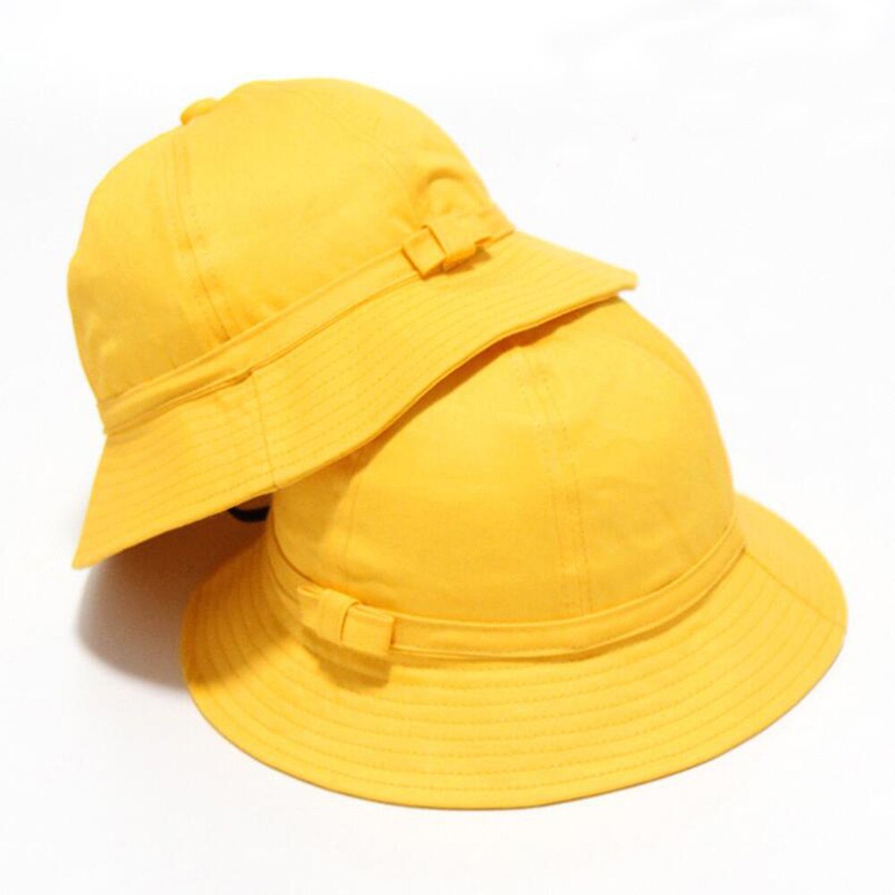 Cpas escolares para niños, sombrero amarillo para niños, pajarita para niños, sombrero de verano para playa, sombrero de cubo para niño y niña, 1-10 años, Japón