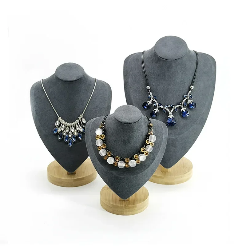 Bamboe Ketting Display Stand Hanger Display Sieraden Houder Sieraden Mannequin Buste Ketting Etalage Sieraden Display