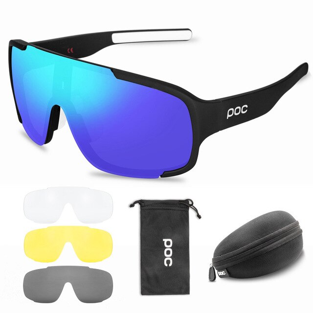 4 Set di lenti POC occhiali da ciclismo sport all'aria aperta occhiali uomo donna occhiali da bicicletta polarizzati MTB Road Bike occhiali da moto: PE2