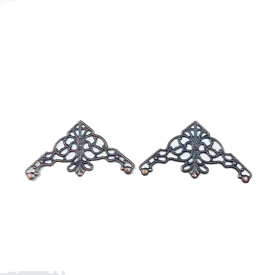 20Pcs 30X57Mm Metalen Filigraan Wraps Connectors Metalen Ambachten Decoratie Diy Sieraden: antique copper 20pcs