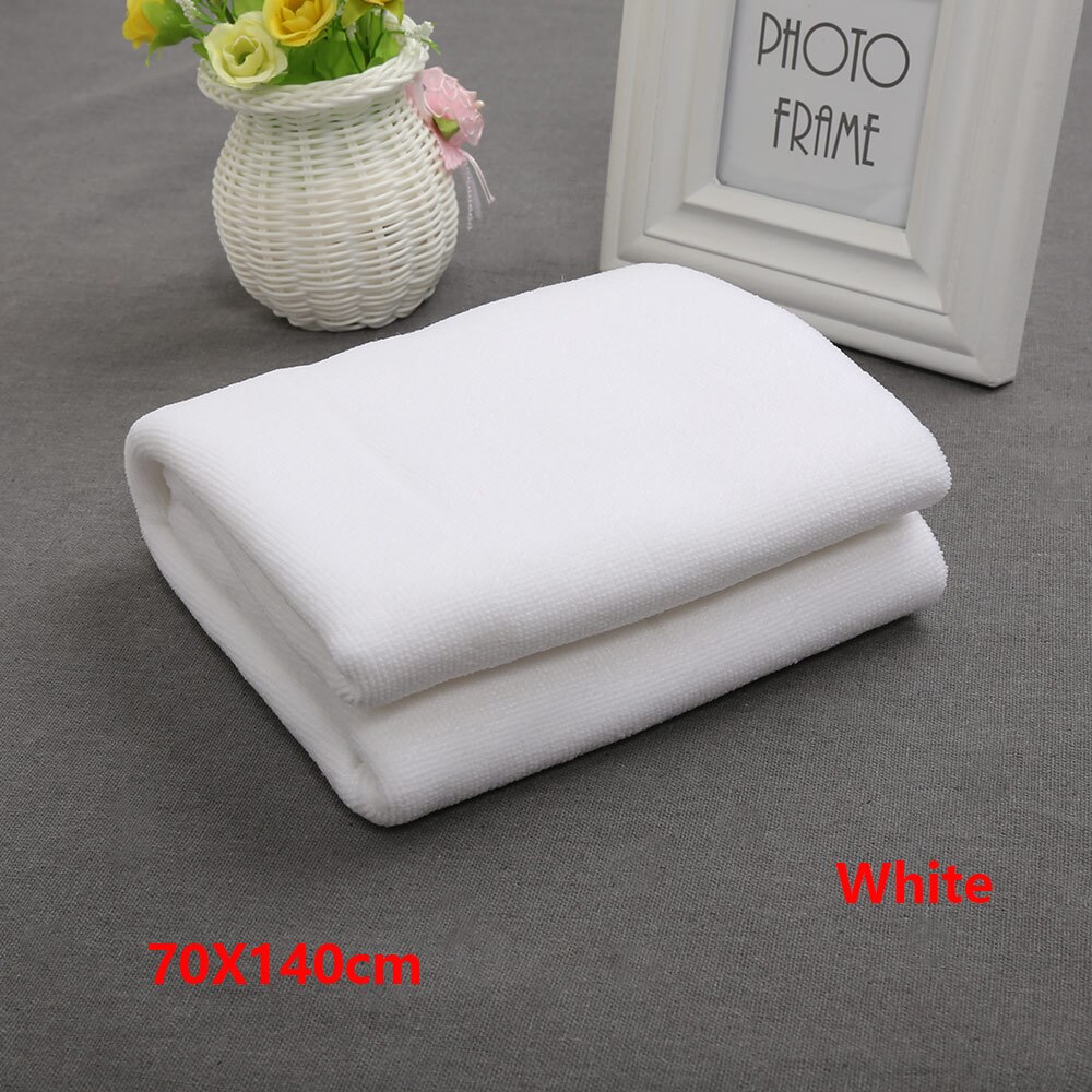 1pc färgglada 70 x 140cm snabbtorkande badlakan absorberande strandhandduk rosa mikrofiber fleecefilt torkande badstrandshanddukar: Vit