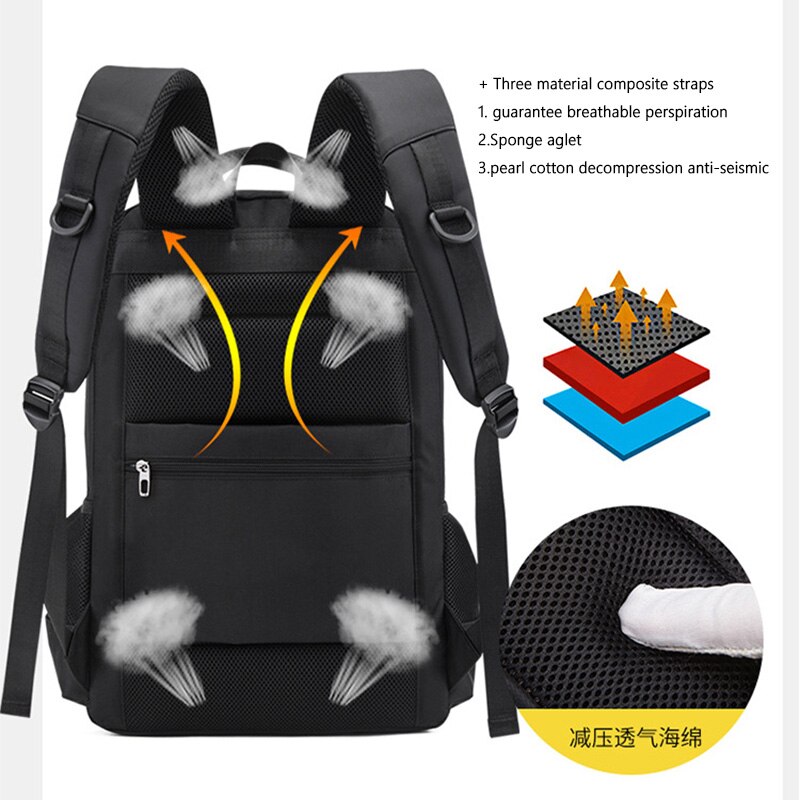 NANCY TINO męnarty plecak z USB na wolnym powietrzu wielofunkcyjny 36-55L o dużej pojemności wodoodporna torba biznesowa