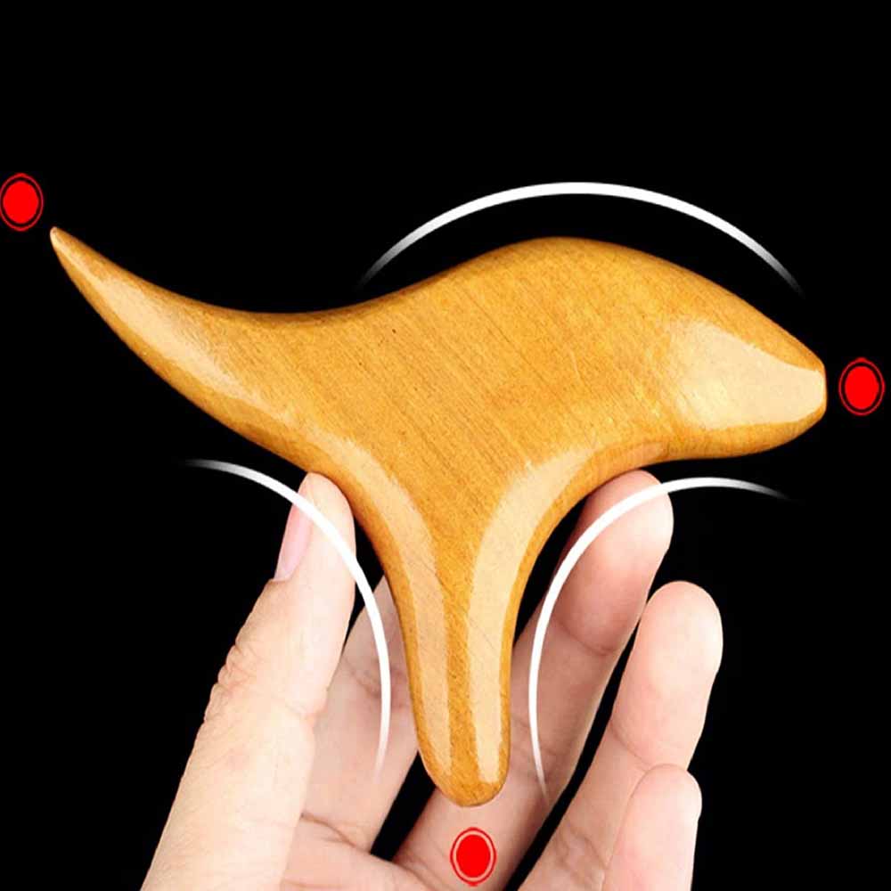 Træterapi massage zoneterapi værktøjer, meget brugt som hoved hals hånd talje kalv ben fod trekant massager træ spa værktøj