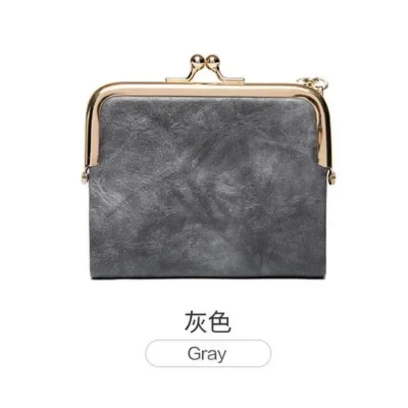 Women's Wallet Short Bifold Retro Multifunction Coin Purse with Zip and Kiss Lock Green PU Leather Female Short Purses