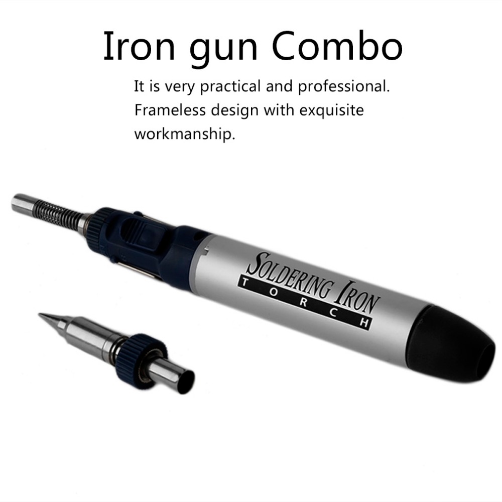 2 In 1 12Ml Pen Vorm Gas Soldeerbout Tool Solderen Gun Iron Head Tip Draadloze Pen brander Met Solderen