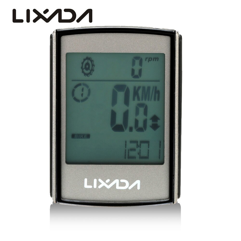 Lixada Multifunctional 2-in-1 Wireless LCD Bicycle Cycling Computer Speed Cadence Water-resistant: Sliver