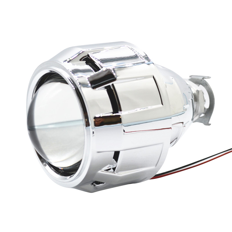 2.5 Inch HID Projector Lens Bi xenon Zilver Zwart Lijkwade H1 Xenon LED Lamp Motorfiets Auto Koplamp Universele H4 H7 model