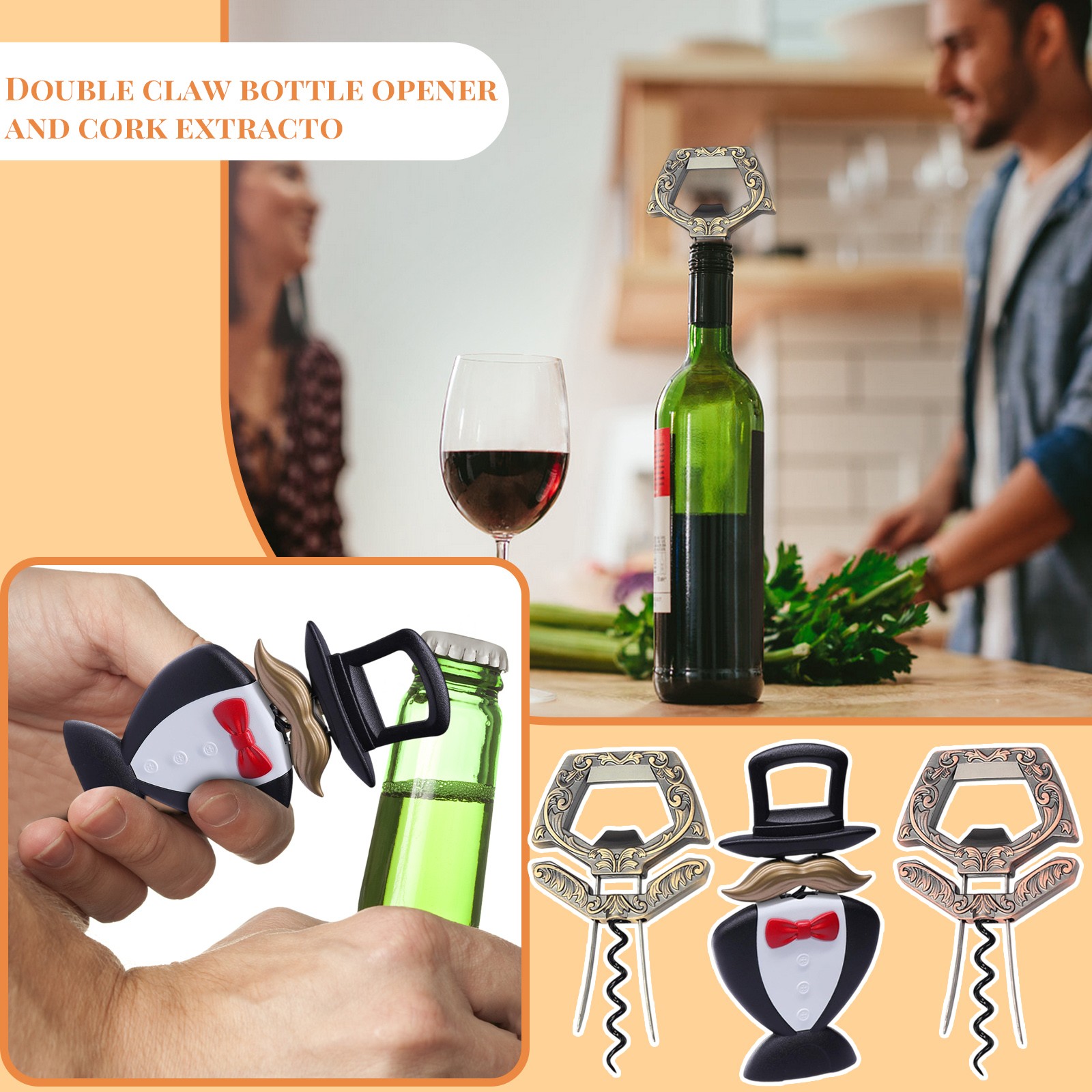 Tire-bouchon à vin multifonction, nouvel ouvre-bouteille en métal, ouvre-bouteille de vin de voyage Portable, fournitures d'outils de collection pour les amateurs de vin,