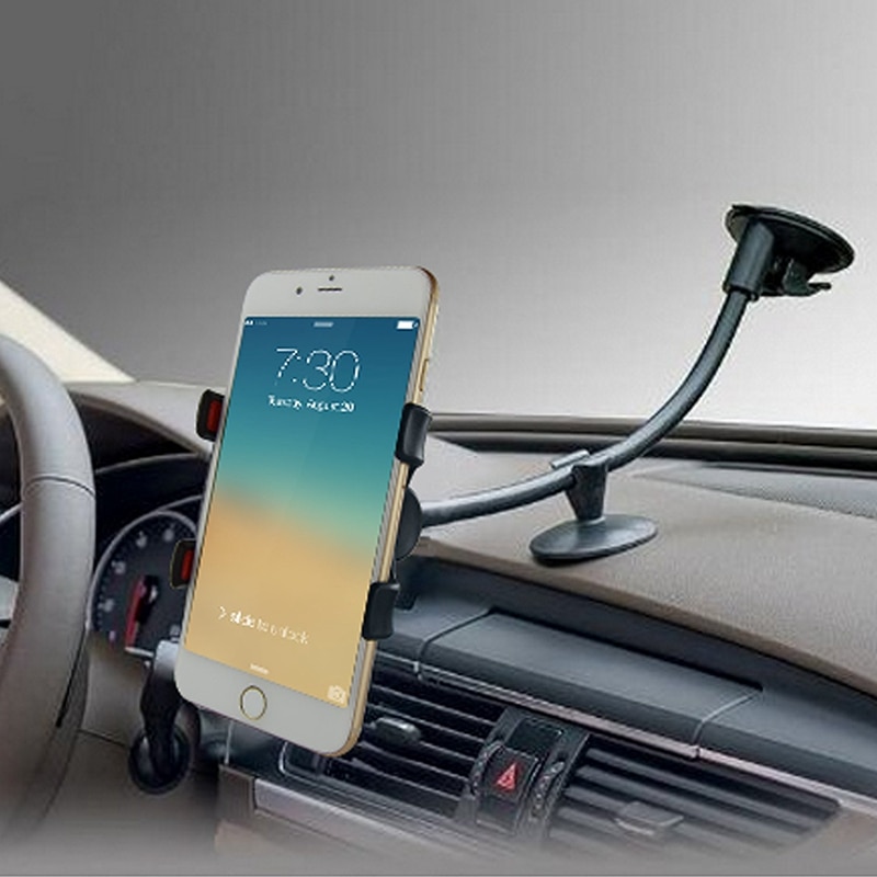 Phone Mount Holder Universal Long Arm Windshield Dashboard Car Suction Cup Mount Cradle For iPhone 8 X Cell Mobile Phone Holder