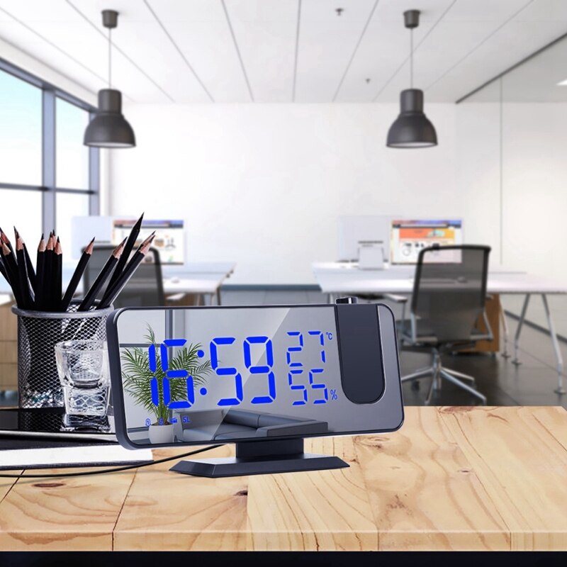 FM Radio Projector Clock LED Digital Table Electronic Desktop Time Projector Clock