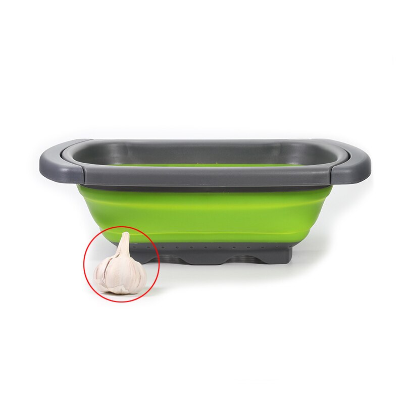 Folding Kitchen Strainer, Colander Collapsible, Perfect fits the Sink, with Handles, 6-quart Capacity, Red & Green