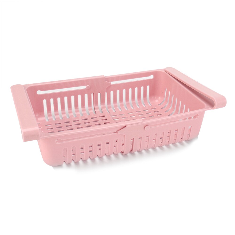 Koelkast Lade Koelkast Organizer Opslag Plank Keuken Opbergrek Fruit Snack Container Houder Telescopische: Roze