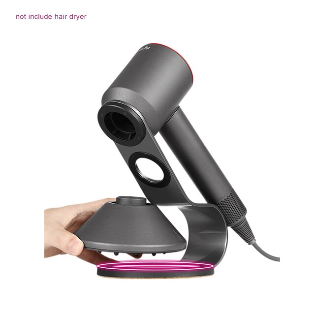 Supporto per asciugacapelli supporto per asciugacapelli Dyson staffa portatile con portaoggetti Super magnetico per ugello per asciugacapelli Dyson da bagno: Model C Black