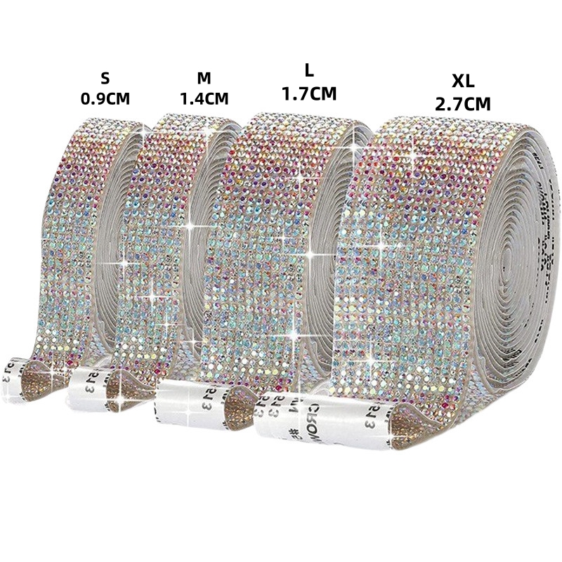 1 Yard Crystal Diamond Sticker Rhinestone Strip Sheet Self Self Adhesive Ribbon DIY Handmade Arts Crafts Car Phone Decoration: 4mm / Copper