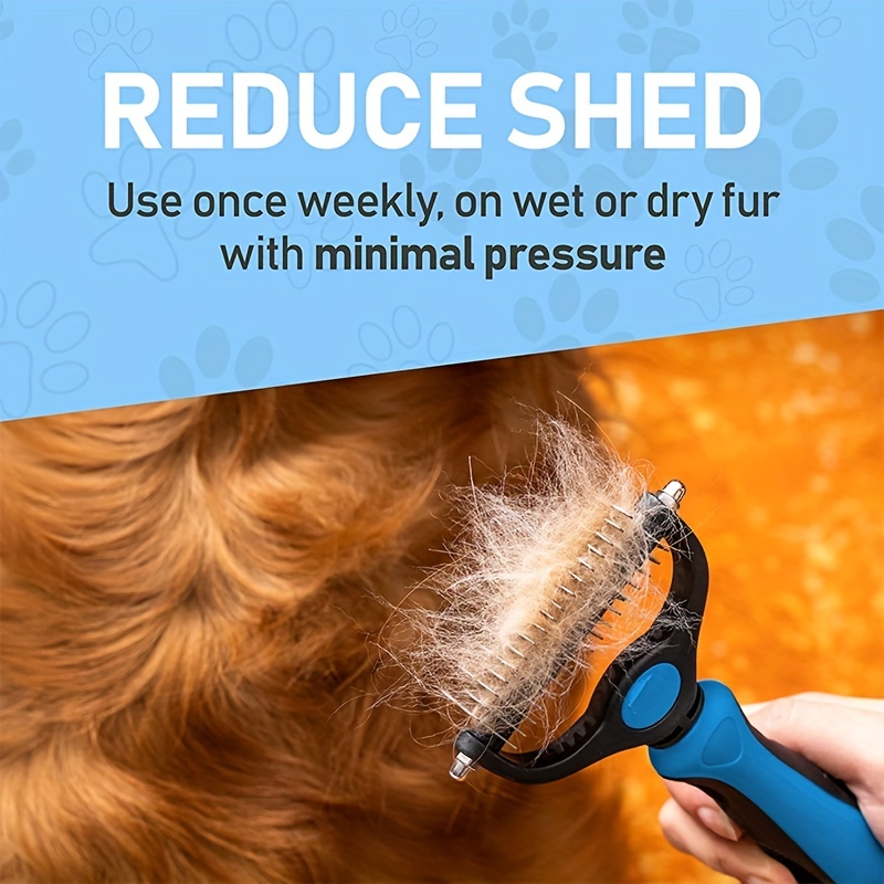 Double Sided Pet Grooming Tool for Shedding and Dematting - Stainless Steel Dog Comb with Effective Results