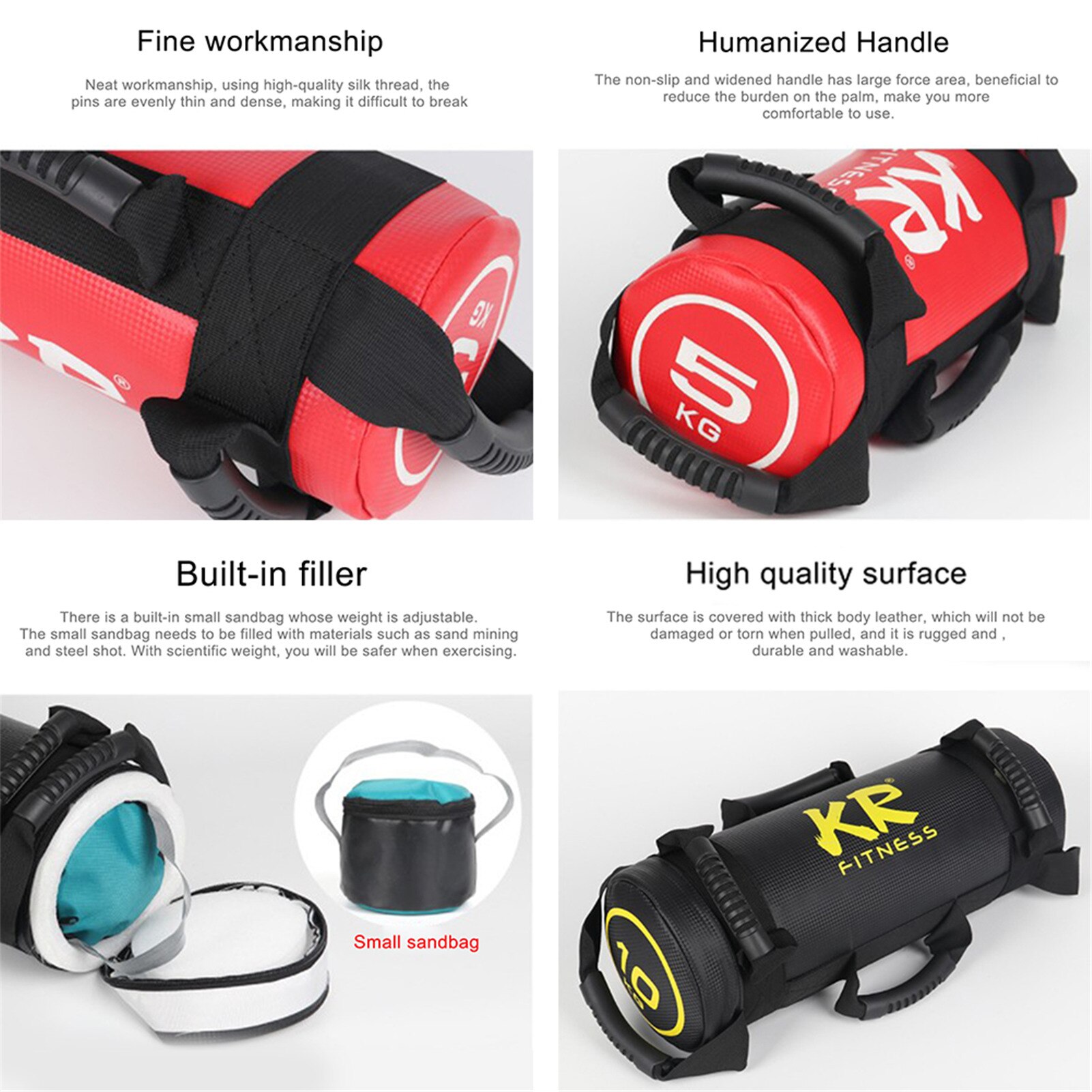 Bolsa de arena para entrenamiento de fuerza, saco de arena relleno de 5/10/15/20/25/30Kg, para Fitness, ejercicio, entrenamiento con pesas