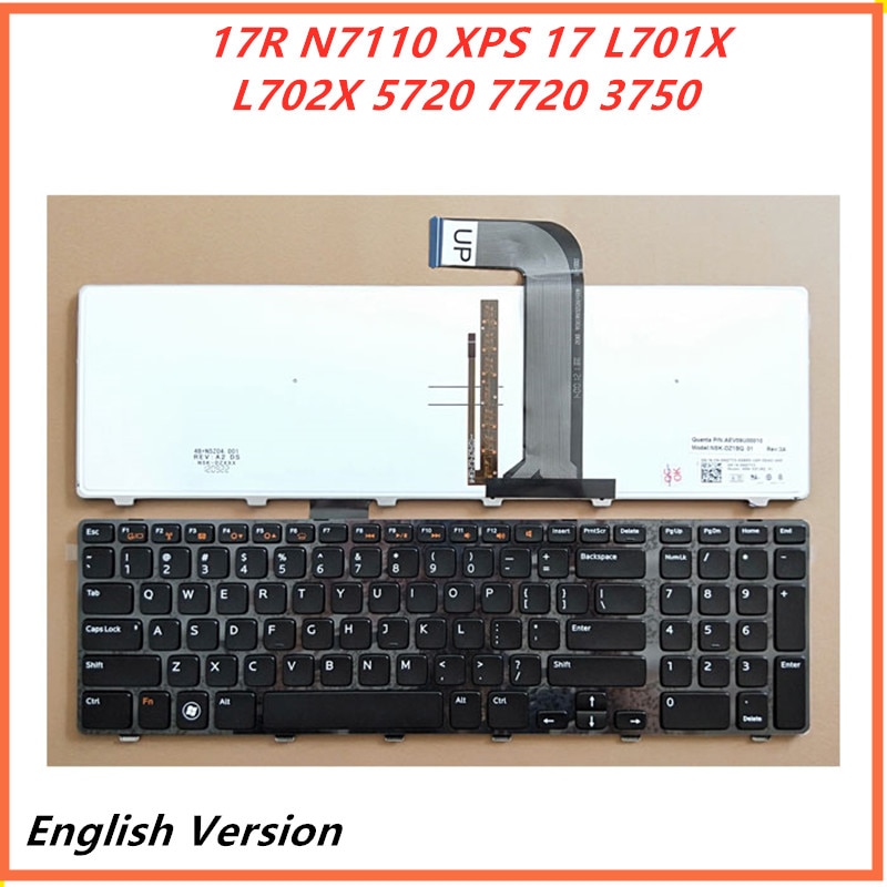 Laptop English Keyboard For Dell 17R N7110 XPS 17 L701X L702X 5720 7720 3750 Notebook Replacement layout Keyboard