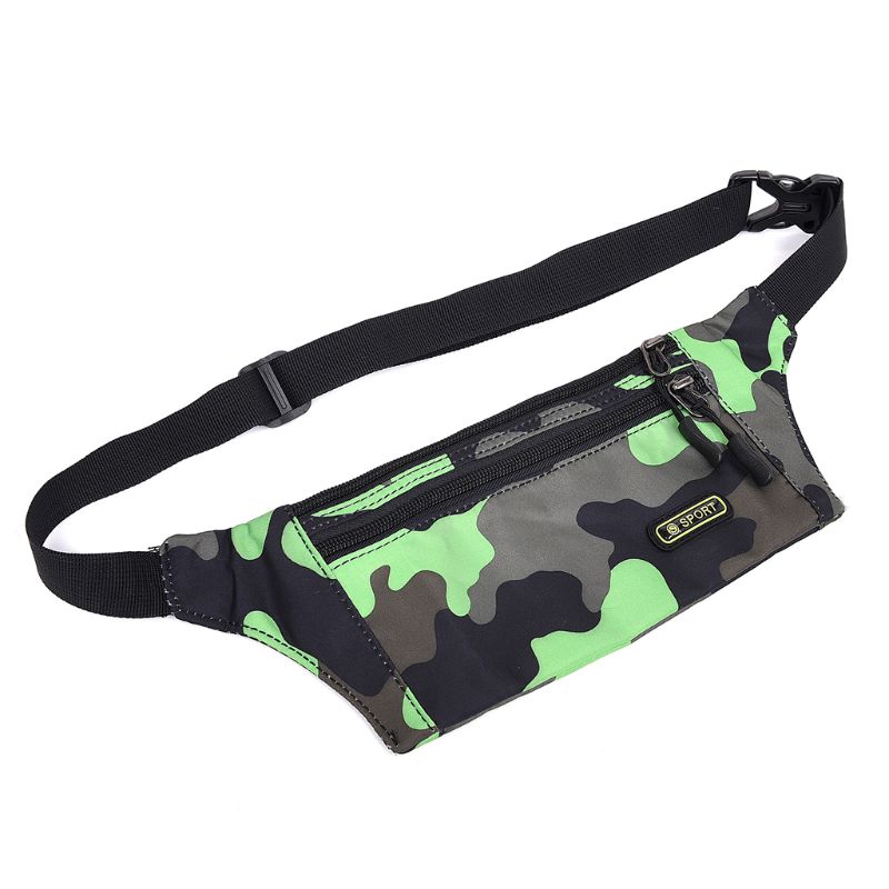 Pochete camuflada para crianças, bolsa casual para viagem, cinto à prova d'água, para meninos e meninas: green