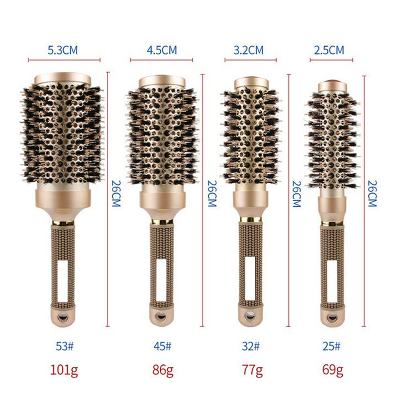4 Maten Professionele Salon Styling Tools Ronde Haar Kam Kappers Curling Borstels Kam Keramische Ijzer Vat Kam 20 #826