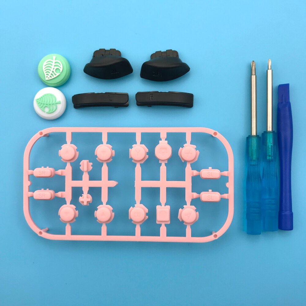 Reemplazo para NS Joy-con L R ZL ZR botón ABXY d-pad botones reemplazo para Nintendo interruptor Joycon controlador: Pink set