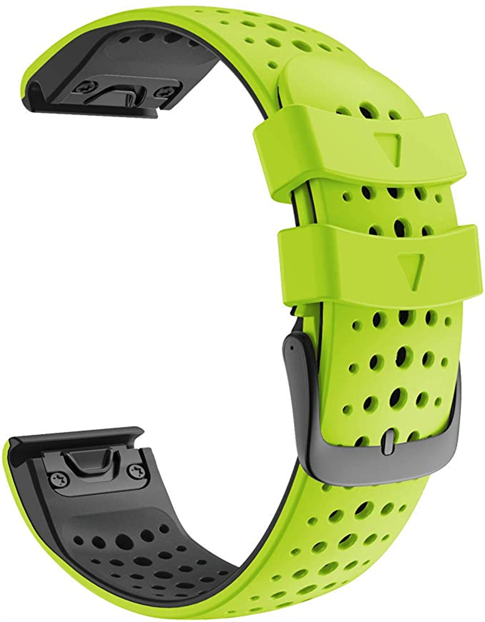 Anbest Siliconen Horloge Band 22Mm Breedte Vervanging Band Voor Fenix 6 5 5 Plus 6 Pro Band Voor Forerunner 935 945: Zwart Groen