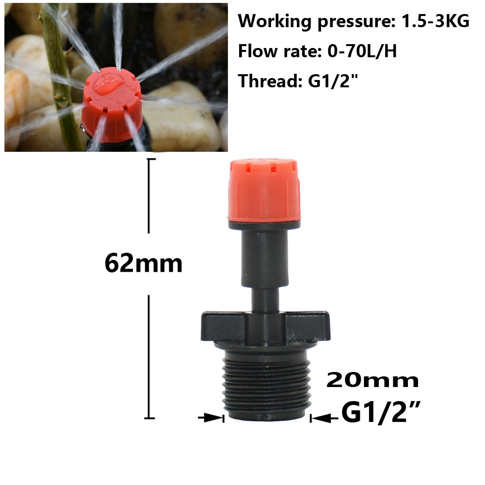 1/2" Mist Sprinkler 1/4/5/7-way Fog Sprinkler Nozzle Adjustable Misting Water Automatic Flower Watering Garden Atomizer: Blue